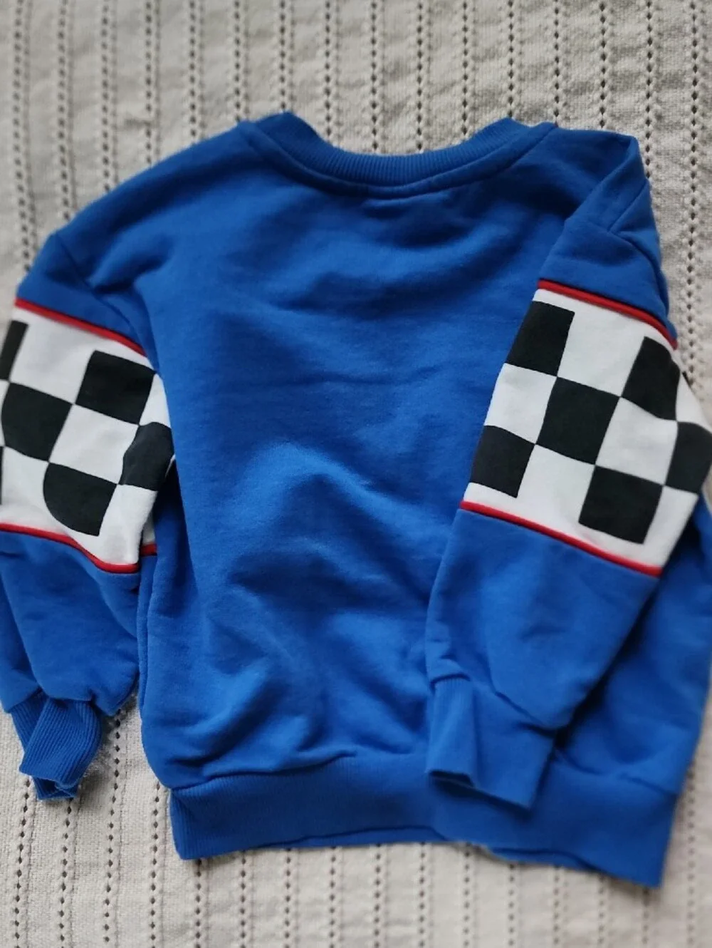 Disney Mickey Mouse 500 Racing Sweatshirt Checkered Blue Toddler 3T